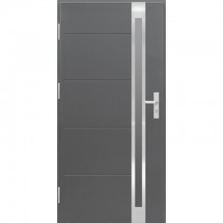MODEL L4 WARMDOOR metalinės lauko durys, KAIRINĖS, (antracitas) - 960x2068