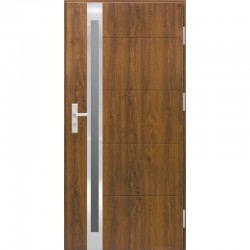 MODEL L4 WARMDOOR metalinės lauko durys, DEŠININĖS, (riešutas) - 960x2068