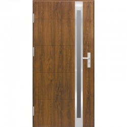 MODEL L4 WARMDOOR metalinės lauko durys, KAIRINĖS, (riešutas) - 960x2068