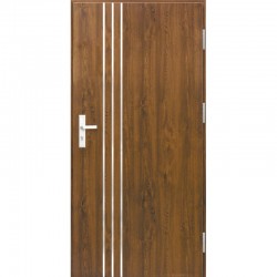 MODEL P2 WARMDOOR metalinės lauko durys, DEŠININĖS, (riešutas) - 960x2068